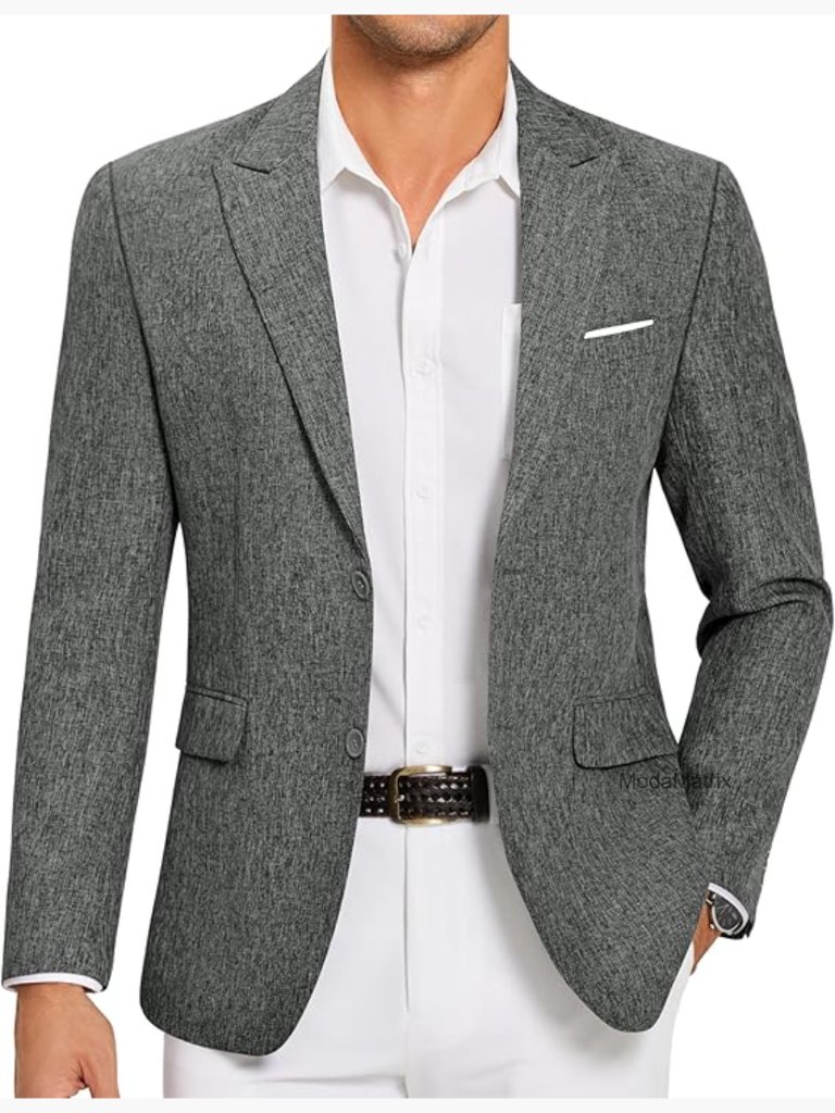 Slim Fit Lightweight Blazer Two Button Sport Coat Casual Business Jacket